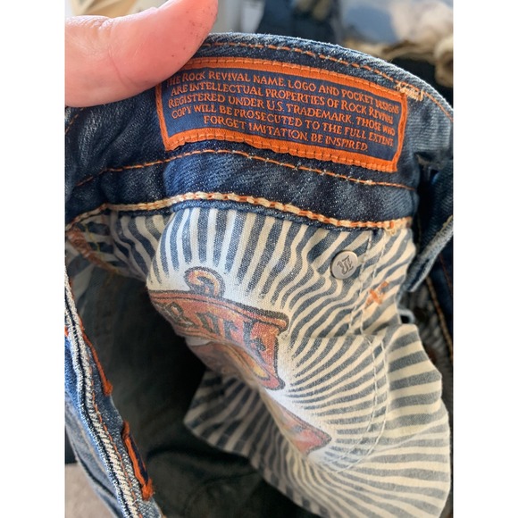 Rock Revival Paula Boot Cut Jeans Embellished Pockets Distressed Denim Women's - Picture 6 of 6